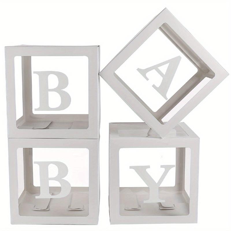 Clear Balloon Box Baby Boxes with Letters for Baby Shower and Birthday Party