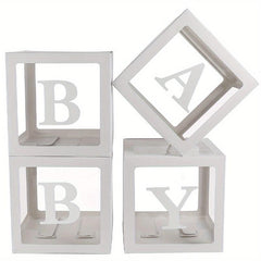 Clear Balloon Box Baby Boxes with Letters for Baby Shower and Birthday Party