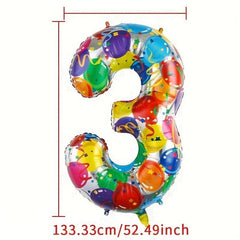 Colorful Number Foil Balloons for Birthdays and Events