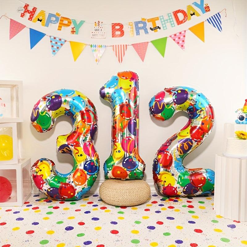 Colorful Number Foil Balloons for Birthdays and Events