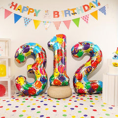 Colorful Number Foil Balloons for Birthdays and Events
