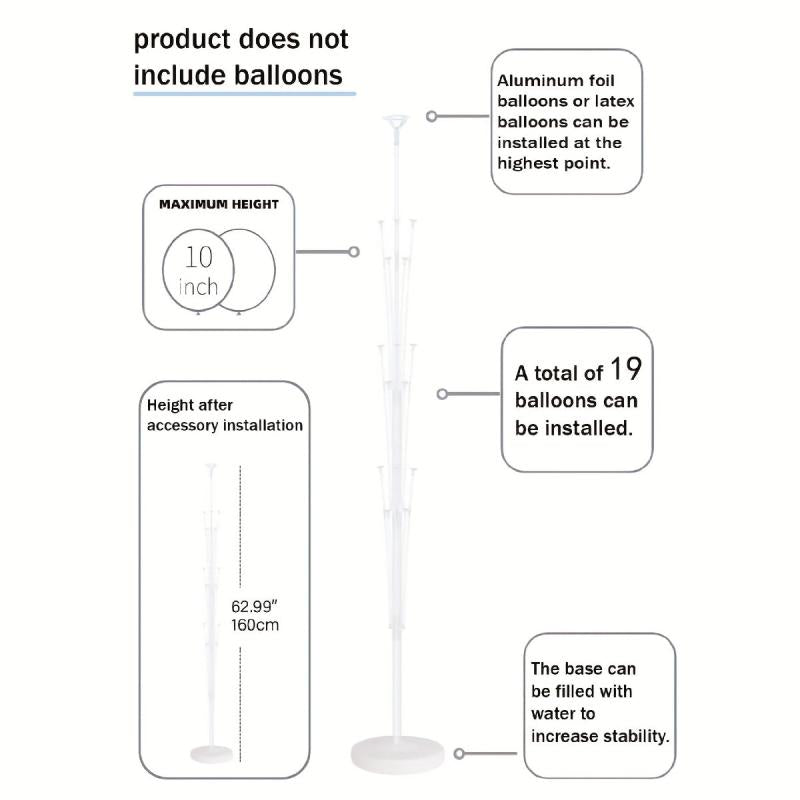 Balloon Column Stand Kit 63in Height Balloon Decoration
