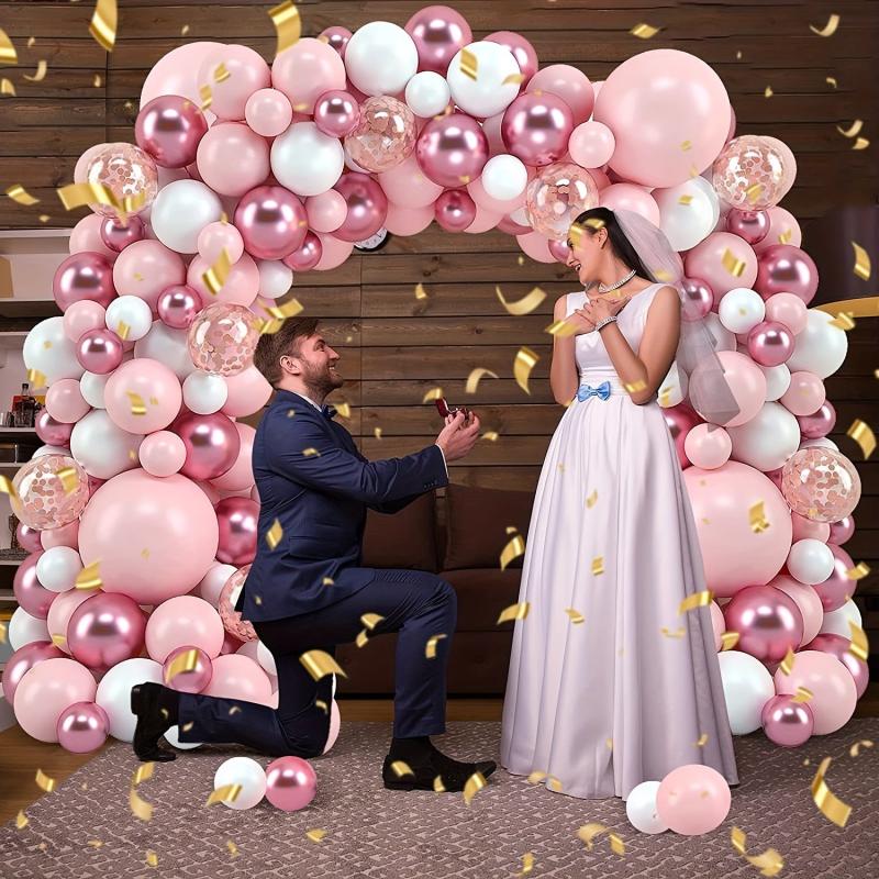 115pcs Red Pink Wedding Balloons Arch Garland Decorative Set