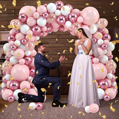 115pcs Red Pink Wedding Balloons Arch Garland Decorative Set