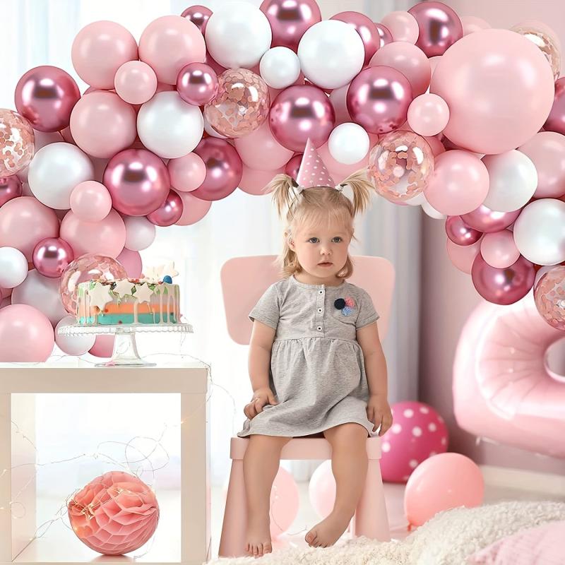 115pcs Red Pink Wedding Balloons Arch Garland Decorative Set