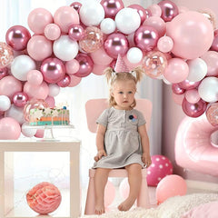 115pcs Red Pink Wedding Balloons Arch Garland Decorative Set
