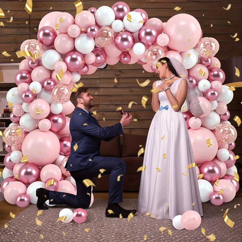 115pcs Red Pink Wedding Balloons Arch Garland Decorative Set