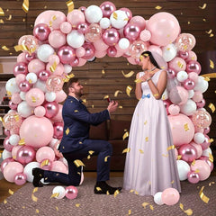 115pcs Red Pink Wedding Balloons Arch Garland Decorative Set