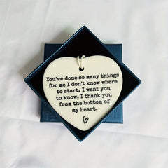 1pc Thank You Ceramic Ornament Keepsake Sign For Women Men Friends Coworkers