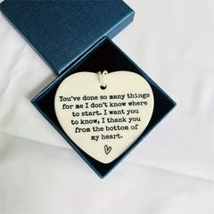 1pc Thank You Ceramic Ornament Keepsake Sign For Women Men Friends Coworkers
