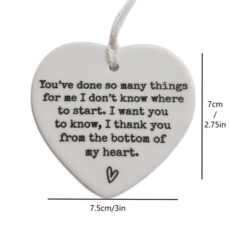 1pc Thank You Ceramic Ornament Keepsake Sign For Women Men Friends Coworkers