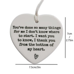 1pc Thank You Ceramic Ornament Keepsake Sign For Women Men Friends Coworkers