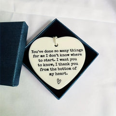 1pc Thank You Ceramic Ornament Keepsake Sign For Women Men Friends Coworkers