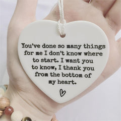 1pc Thank You Ceramic Ornament Keepsake Sign For Women Men Friends Coworkers