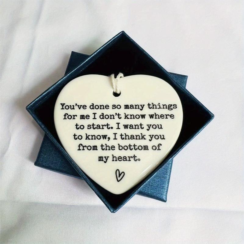 1pc Thank You Ceramic Ornament Keepsake Sign For Women Men Friends Coworkers