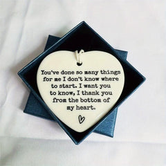 1pc Thank You Ceramic Ornament Keepsake Sign For Women Men Friends Coworkers