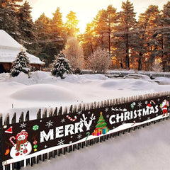 Large Merry Christmas Banner Santa Claus Sign for Holiday Party Decor
