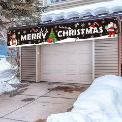 Large Merry Christmas Banner Santa Claus Sign for Holiday Party Decor