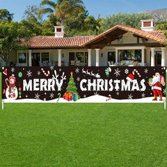 Large Merry Christmas Banner Santa Claus Sign for Holiday Party Decor