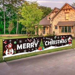 Large Merry Christmas Banner Santa Claus Sign for Holiday Party Decor