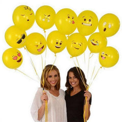 10pcs Yellow Expression Balloon Room Decor for Birthday Party