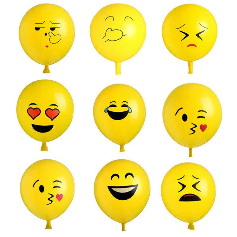 10pcs Yellow Expression Balloon Room Decor for Birthday Party