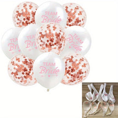 10pcs Team Bride Latex Balloons Bachelorette Hen Party Decor
