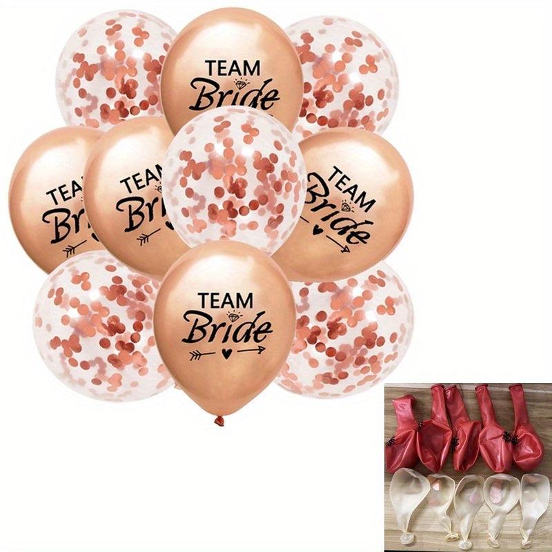 10pcs Team Bride Latex Balloons Bachelorette Hen Party Decor