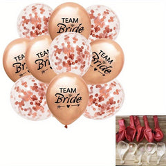 10pcs Team Bride Latex Balloons Bachelorette Hen Party Decor
