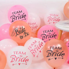 10pcs Team Bride Latex Balloons Bachelorette Hen Party Decor