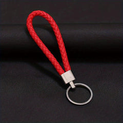 Faux Leather Key Chain Braided Rope Keychain Car Pendant Accessories