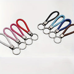 Faux Leather Key Chain Braided Rope Keychain Car Pendant Accessories