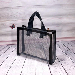 5pcs Transparent Mesh Bags Celebrity Tote Bag Gift Bag Holiday Accessory
