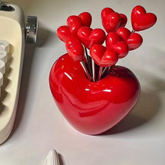 10pcs Love Fruit Forks Stainless Steel Cake Fork Set Home Snacks Tableware Set