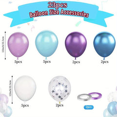 Purple & Silver Snow Flower Confetti Latex Balloons