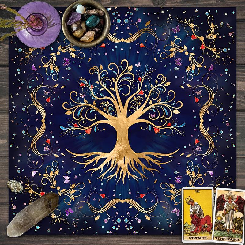 2022 Tree Of Life Tarot Card Tablecloth Altar Cloth Pagan Pendulum