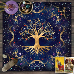 2022 Tree Of Life Tarot Card Tablecloth Altar Cloth Pagan Pendulum