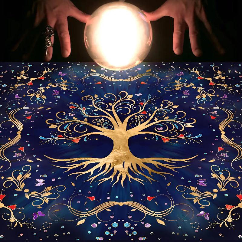 2022 Tree Of Life Tarot Card Tablecloth Altar Cloth Pagan Pendulum