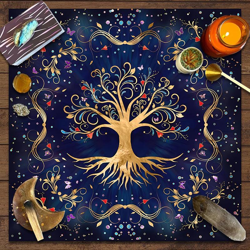 2022 Tree Of Life Tarot Card Tablecloth Altar Cloth Pagan Pendulum