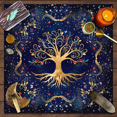 2022 Tree Of Life Tarot Card Tablecloth Altar Cloth Pagan Pendulum