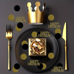 100pcs Birthday Golden Round Confetti Party Supplies
