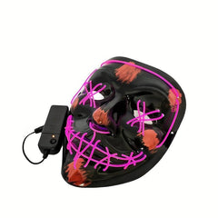 Glow in the Dark LED Mask for Halloween - Cold Light Strip Grimace Mask