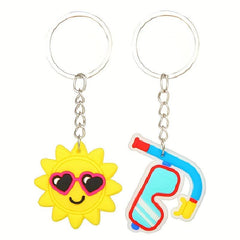 Hawaii PVC Key Chain Seaside Beach Car Gift Pendant Keyring