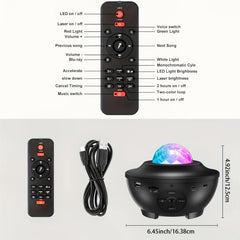 Starry Projector Light with Music Speaker & Remote Control