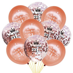 10pcs Adult Birthday Confetti Balloons, Anniversary Party Decoration