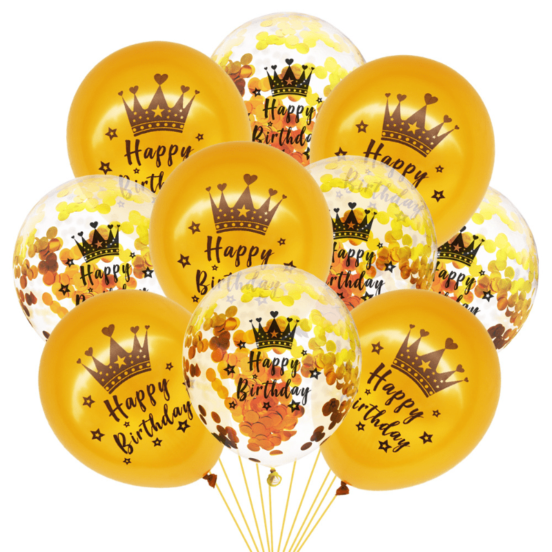 10pcs Adult Birthday Confetti Balloons, Anniversary Party Decoration