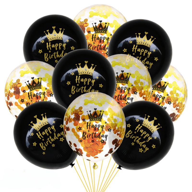 10pcs Adult Birthday Confetti Balloons, Anniversary Party Decoration