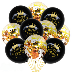 10pcs Adult Birthday Confetti Balloons, Anniversary Party Decoration