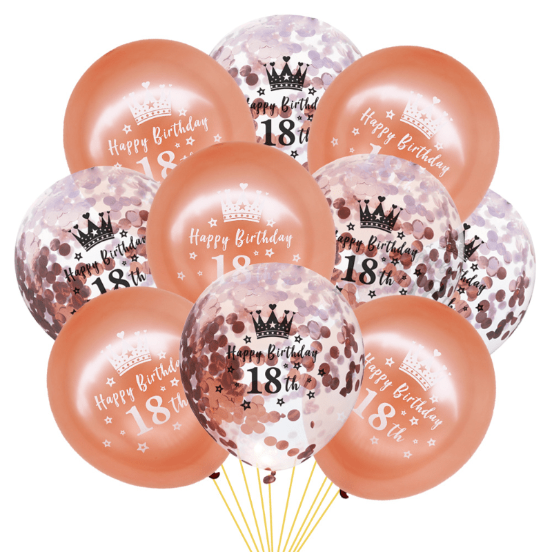10pcs Adult Birthday Confetti Balloons, Anniversary Party Decoration