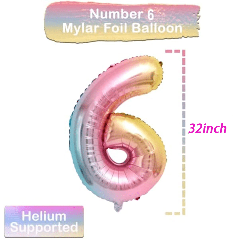 Aluminum Numeral Balloons Set with Crown Balloons - Birthday Party Supplies